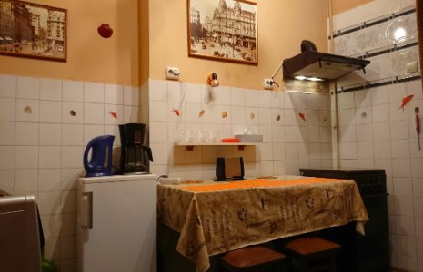 Dining room of the Bucharest short term rental stay studio Amzei
